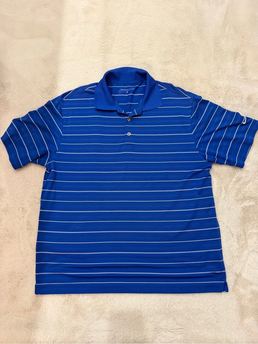 Nike Men's Royal Blue Striped Polo